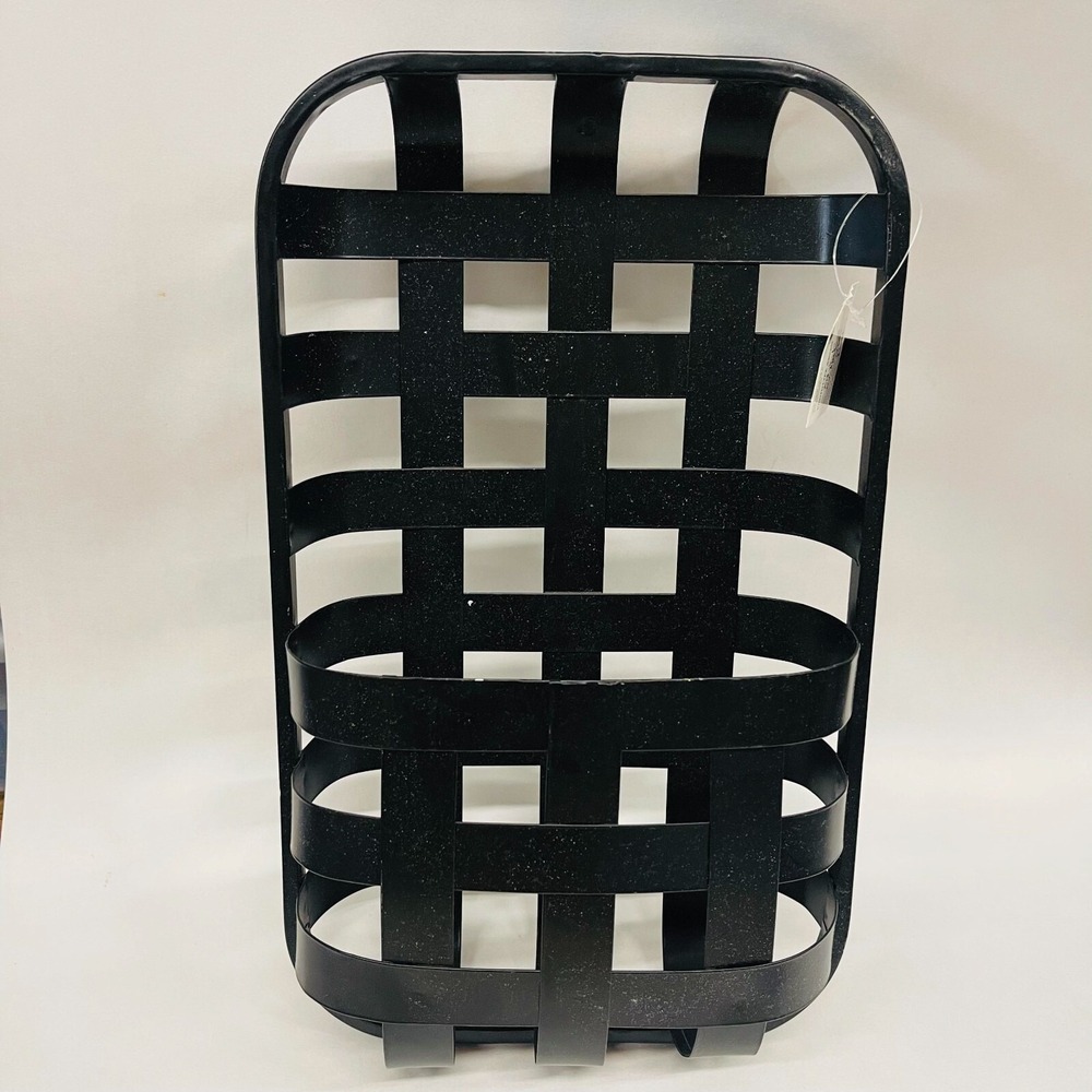 Black Metal Wall Hanging Basket Organizer for Pantry, Medium,Bathroom &Other